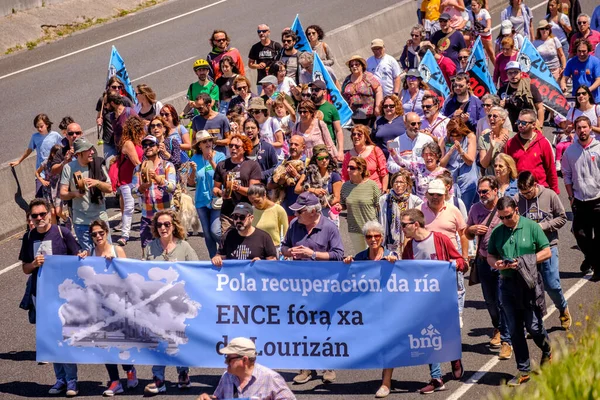 Pontevedra Španělsko Června 2019 Ekologická Demonstrace Proti Cukrářskému Průmyslu Březích — Stock fotografie