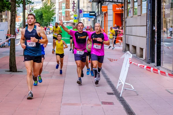 Pontevedra Spain June 2019 Marathon Help Victims Traffic Accidents Streets — 图库照片