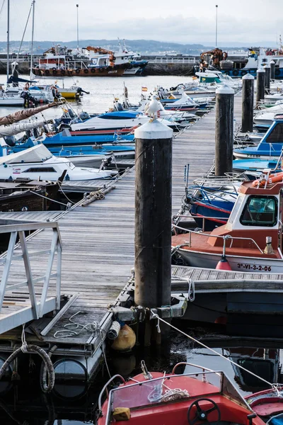 Bueu España Mayo 2018 Puerto Barcos Deportivos Pequeños Barcos Pesqueros — Foto de Stock