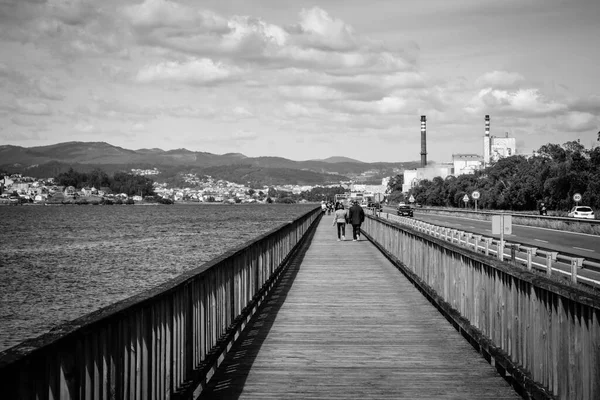 Pontevedra Espagne 1Er Mai 2018 Promenade Pédestre Long Embouchure Rivière — Photo