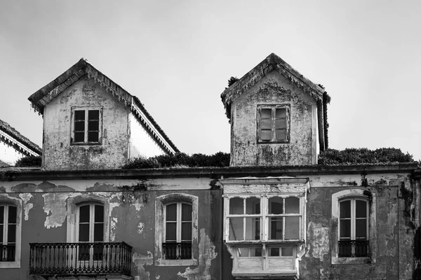 Casas Danificadas Abandonadas Numa Aldeia Galiza Espanha — Fotografia de Stock