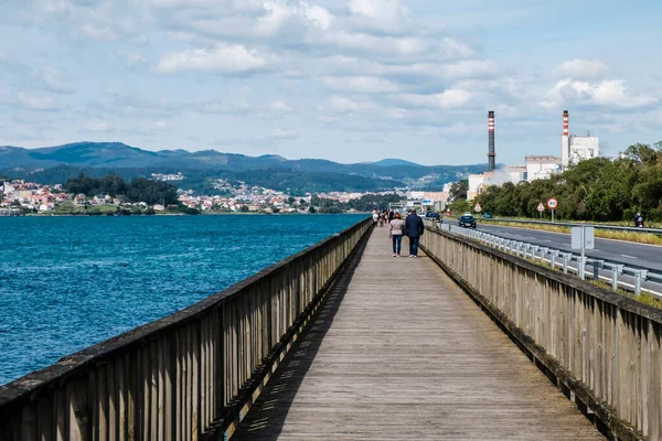 Pontevedra España Mayo 2018 Paseo Peatonal Por Desembocadura Del Río —  Fotos de Stock