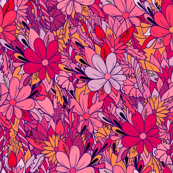 Fond sans couture motif floral coloré avec marguerites . — Image vectorielle