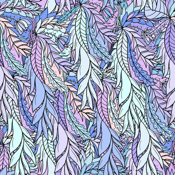 Nahtlose Muster Hintergrund mit abstrakten Blättern — Stockvektor