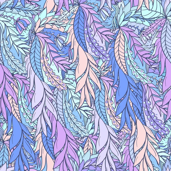 Fondo de patrón transparente con hojas abstractas — Vector de stock