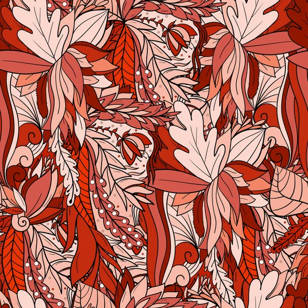 Безшовний візерунок з абстрактними листям і квітами — стоковий вектор