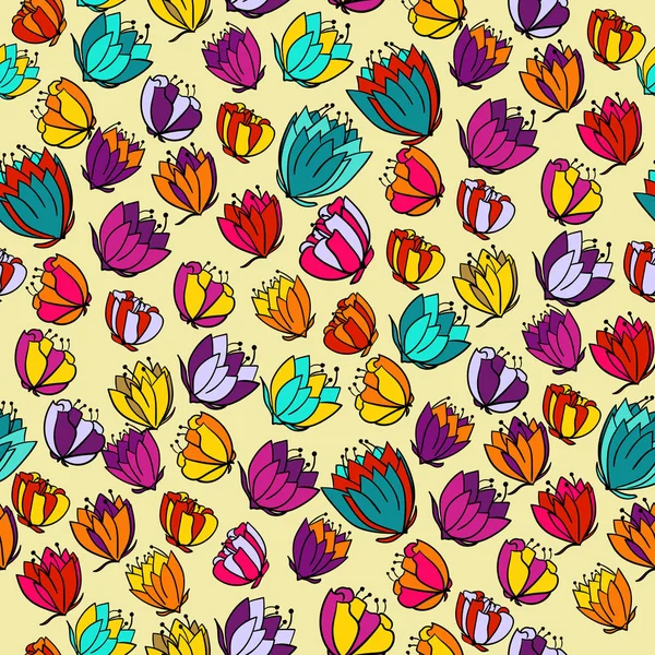 Fondo sin costuras con flores abstractas . — Vector de stock