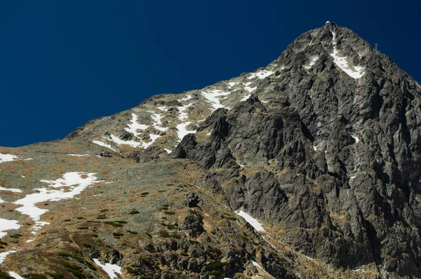 View Sun Lighted Rocky Mountains Blue Sky — Stock Photo, Image