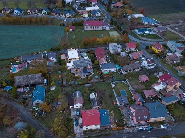 Luftaufnahme Von Häusern Und Landwirtschaftlichem Dorf — Stockfoto