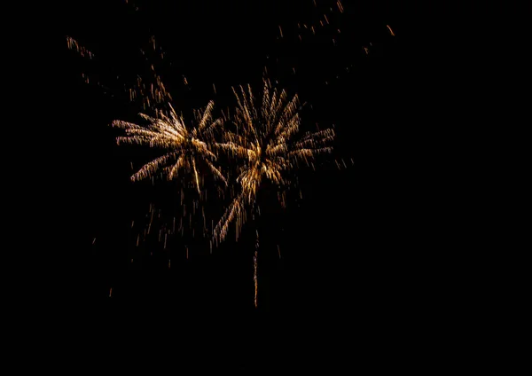 Disparo Minimalista Luces Fuegos Artificiales Movimiento Cielo Nocturno — Foto de Stock