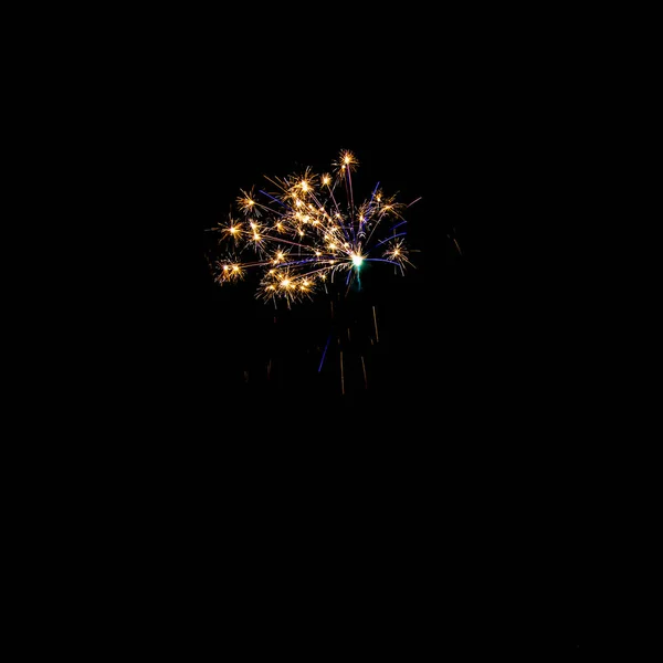 Minimalistic Shot Moving Firework Lights Night Sky — Stock Photo, Image