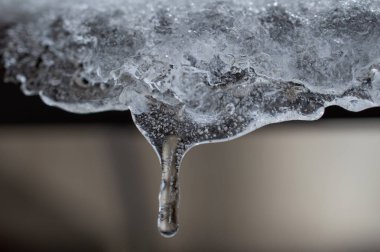 damla ile eriyen buz yakın çekim
