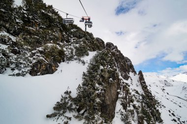 Kayak merkezinde kablo araba Kayak Arlberg 