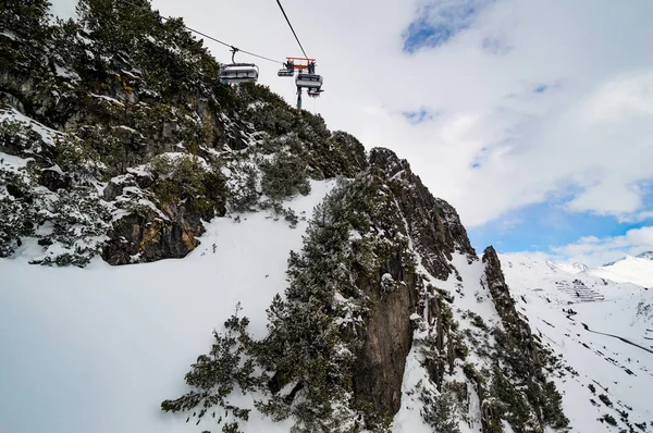 Teleférico Estación Esquí Ski Arlberg — Foto de Stock