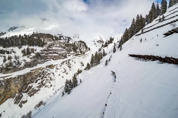 奥地利阿尔卑斯山滑雪胜地Ski Arlberg — 图库照片