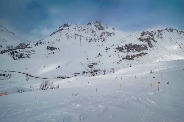 Avusturya Alplerinde Kayak Merkezi Kayak Arlberg — Stok fotoğraf