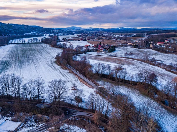 Campo Inverno República Checa — Fotografia de Stock