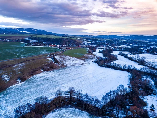 Campo Inverno República Checa — Fotografia de Stock