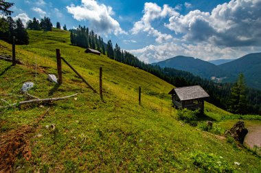 Avusturya Alplerindeki dağ çiftliği