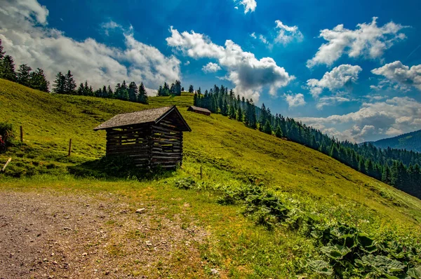 Gospodarstwo Górskie Alpach Austriackich — Zdjęcie stockowe