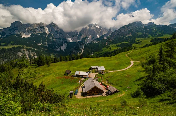 Chata Loseggalm Alpach Austriackich — Zdjęcie stockowe