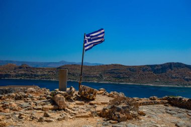 Yunanistan Girit adasında Rethymno kentinde bayrak salladı