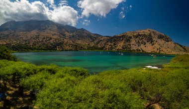Yunanistan 'ın Girit adasında Kournas Gölü