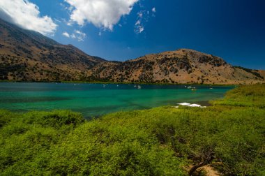 Yunanistan 'ın Girit adasında Kournas Gölü