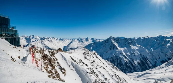 Uitzicht Besneeuwde Alpen Solden — Stockfoto