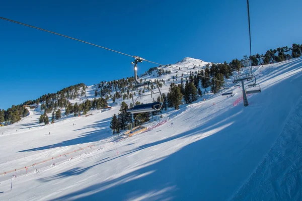 Ski lift on mountain Acherkogel in Austria