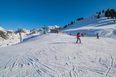 Oetztal 'daki Acherkogel Dağı' nda kayak pisti.