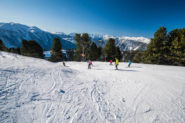 Landasan Ski Gunung Acherkogel Oetztal Stok Gambar