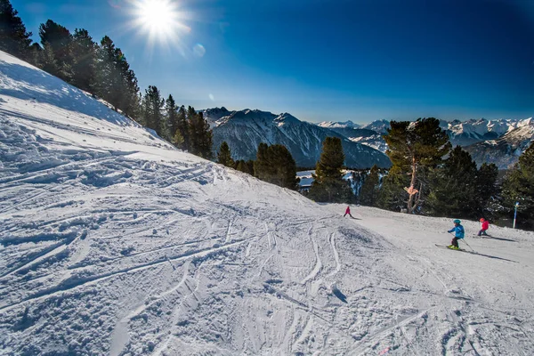 Skidbacke Berget Acherkogel Oetztal Stockfoto