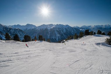 Oetztal 'daki Acherkogel Dağı' nda kayak pisti.
