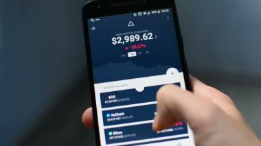 Cep telefonu cryptocurrency denge portföy App kontrol kişi düzenliyor