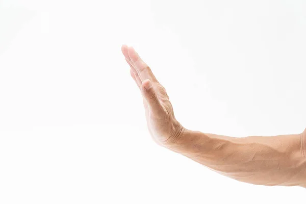 Brazo de mano hombre sobre fondo blanco — Foto de Stock