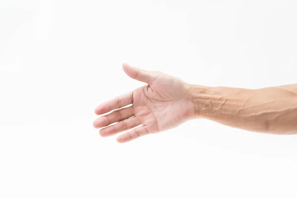 Man hand arm op witte achtergrond — Stockfoto