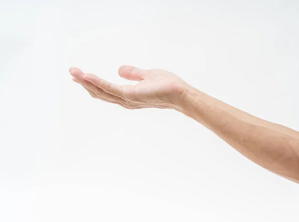 Азіатська людина рука руку на білому фоні — стокове фото