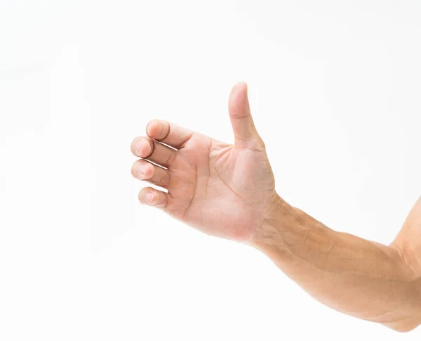 Asiático hombre mano brazo en blanco fondo — Foto de Stock