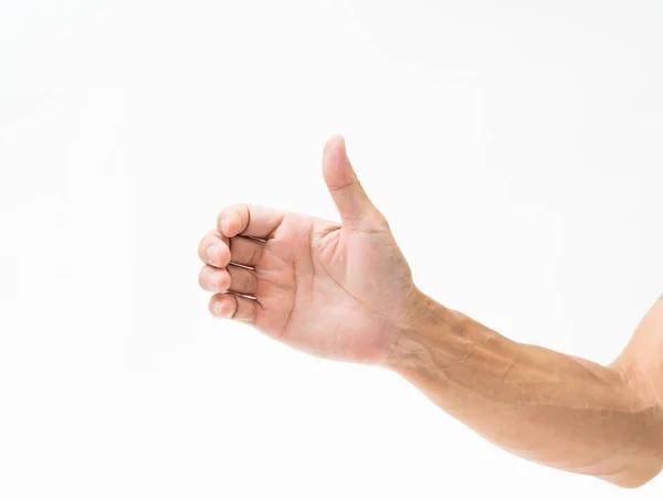 Asiático hombre mano brazo en blanco fondo — Foto de Stock