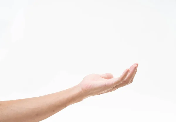 Asiático hombre mano brazo en blanco fondo — Foto de Stock