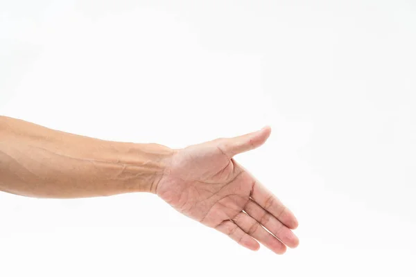 Azjatycki człowiek ręka ramię na białym tle — Zdjęcie stockowe