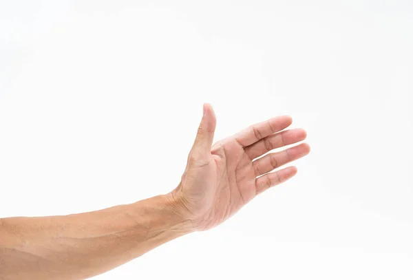 Azjatycki człowiek ręka ramię na białym tle — Zdjęcie stockowe