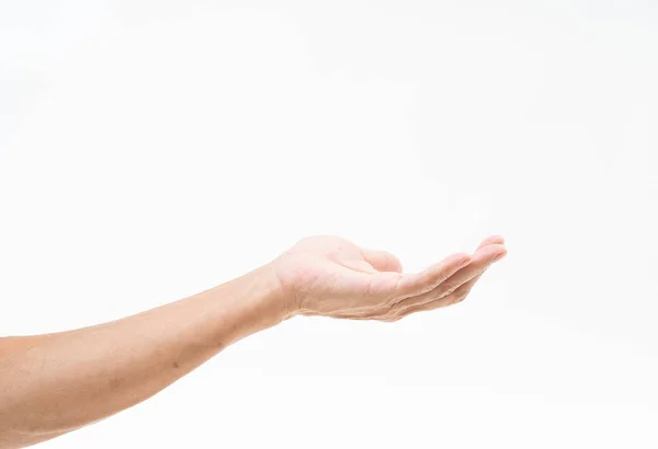 Ασιατικό χέρι χεριού σε λευκό φόντο — Φωτογραφία Αρχείου