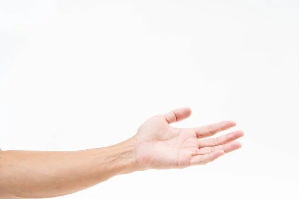 Asiático hombre mano brazo en blanco fondo — Foto de Stock