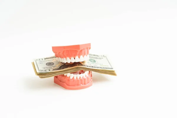 Modelo dental con dólar estadounidense —  Fotos de Stock