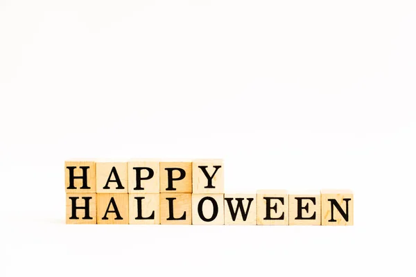 Bloque de madera Feliz día de Halloween — Foto de Stock