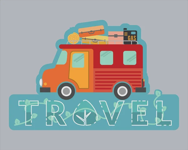 Freizeitfahrzeug Design Für Reisebüro Aufkleber Logo Banner — Stockvektor