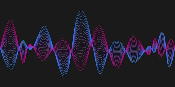 Abstrakte kreative Vorlagen mit dynamischen linearen Wellen. geometrisches Design — Stockvektor