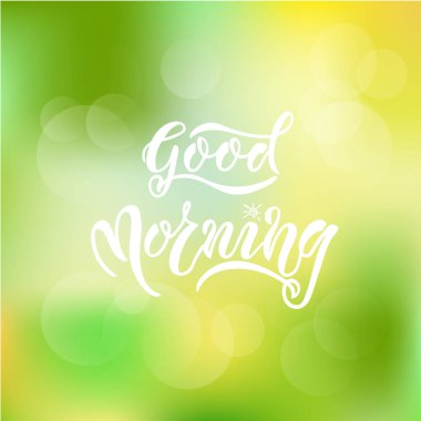 EPS 10. İyi sabah kartı illüstrasyon vektör. Budge, afiş, simge, logo, davet, poster vb. için şablon.